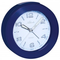 Wecker Quarz analog blau leise ohne Ticken mit Licht Snooze