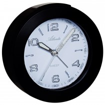 Wecker Quarz analog schwarz leise ohne Ticken mit Licht Snooze