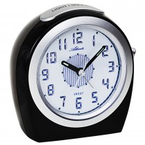 Wecker Quarz analog schwarz leise ohne Ticken mit Licht Snooze