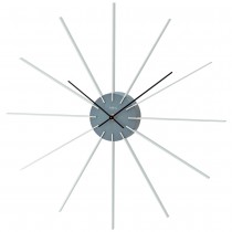 AMS 9596 Wanduhr Quarz analog grau mit Aluminium kombiniert