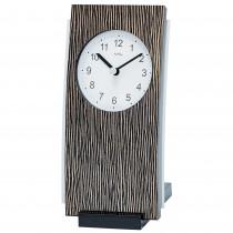 AMS 1149 Tischuhr Quarz analog Wellen-Optik mit Aluminium