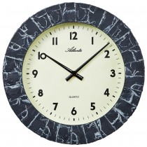 Wanduhr Quarz analog grau anthrazit Steinoptik