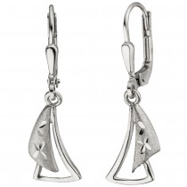Ohrhänger 925 Sterlingsilber teil matt Ohrringe Silberohrringe