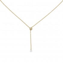 Collier 750 Gelbgold 1 Diamant Brillant 45cm