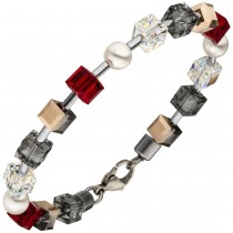 Armband SWAROVSKI® ELEMENTS mit Edelstahl 19cm
