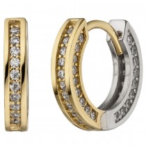 Creolen 333 Gelbgold Weißgold bicolor 56 Zirkonia Ohrringe