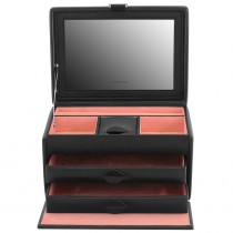 Schmuckkoffer Schmuckkasten MANDALA schwarz Spiegel