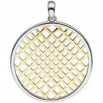 Anhänger rund 925 Sterlingsilber bicolor vergoldet