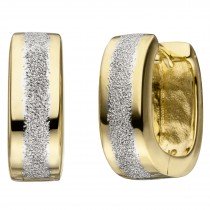 Creolen 925er Sterling Silber bicolor vergoldet Ohrringe