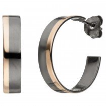 Halbcreolen 925er Sterling Silber bicolor vergoldet Ohrringe Creolen