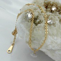 Armband Ankerkette mit Herzen 375 Gold 18,5cm
