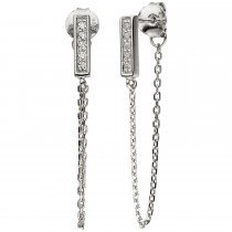 Ohrhänger 925er Sterling Silber 10 Zirkonia Ohrringe Ohrstecker