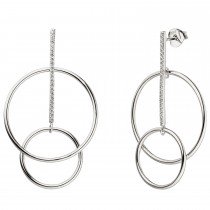 Ohrhänger 925er Sterling Silber 42 Zirkonia Ohrringe Ohrstecker