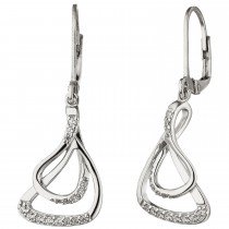 Ohrhänger 925er Sterling Silber 32 Zirkonia Ohrringe Boutons