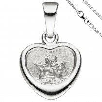 Anhänger Kleines Herz Herzchen Schutzengel 925 Sterlingsilber mit Kette 38cm
