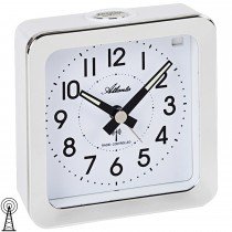 Wecker Funk Funkwecker silbern mit Licht Snooze