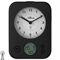 Wecker Funk Funkwecker schwarz mit Licht Snooze