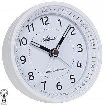 Wecker Funk Funkwecker weiß mit Licht Snooze