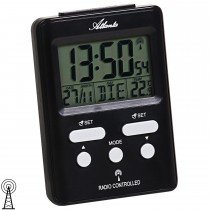 Wecker Funk Funkwecker digital schwarz mit Licht Snooze