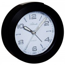 Wecker Quarz analog schwarz leise ohne Ticken mit Licht Snooze