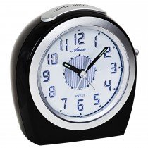 Wecker Quarz analog schwarz leise ohne Ticken mit Licht Snooze