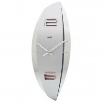 AMS 9602 Wanduhr Quarz analog silbern mit Aluminium-Auflage