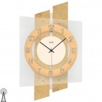 AMS 5533 Wanduhr Funk Funkwanduhr analog messing farben mit Glas