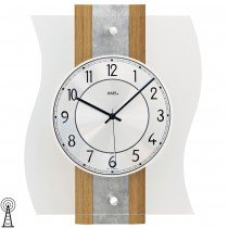 AMS 5537 Wanduhr Funk Funkwanduhr analog eiche farben