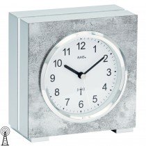 AMS 5155 Tischuhr Funk Antik-Optik mit Aluminium silbern