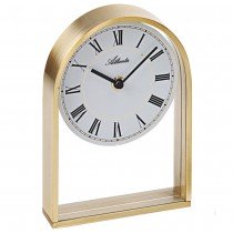 Stiluhr Tischuhr Quarz Metallrahmen golden mit Glas