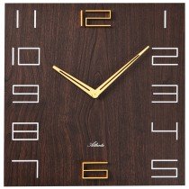 Wanduhr nussbaum farben viereckig