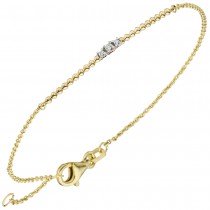 Armband 585 Gelbgold 3 Diamanten Brillanten 18cm Goldarmband