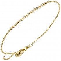 Armband 585 Gelbgold 7 Diamanten Brillanten 0,06ct. 17,5cm Goldarmband