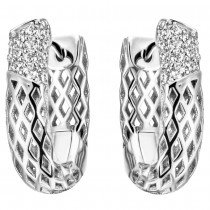 Creolen 925 Sterlingsilber 32 Zirkonia Ohrringe Silbercreolen Silberohrringe