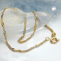 Armband 19cm Singapur bicolor 585 Gold