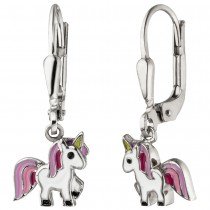 Kinder Ohrhänger Einhorn 925 Sterlingsilber Kinderohrringe