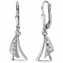 Ohrhänger 925 Sterlingsilber teil matt Ohrringe Silberohrringe