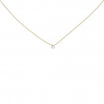 Collier 750 Gelbgold 1 Diamant Brillant 45cm