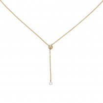 Collier 750 Gelbgold 1 Diamant Brillant 45cm