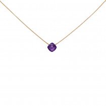 Collier 750 Rotgold 1 Amethyst lila violett 45cm