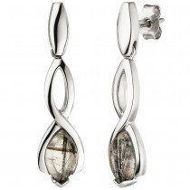 Ohrhänger 925 Sterlingsilber 2 Turmalinquarze Ohrringe