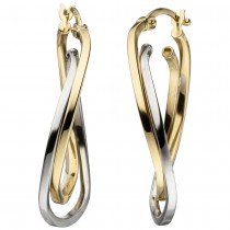 Creolen 333 Gelbgold bicolor Ohrringe Goldohrringe