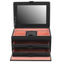 Schmuckkoffer Schmuckkasten MANDALA schwarz Spiegel