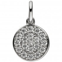 Anhänger rund 925 Sterlingsilber 19 Zirkonia Silberanhänger