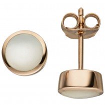 Ohrstecker 925 Sterlingsilber rotgold vergoldet 2 Perlmutt-Einlagen Ohrringe
