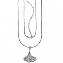 Collier Ginkgo Edelstahl mattiert 60cm Karabiner