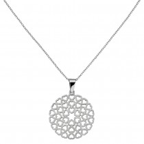 Collier Herzen Edelstahl mattiert 50cm Karabiner