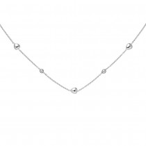 Collier Herz Kugel 925 Sterlingsilber 45cm Silberkette Federring