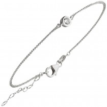 Armband 925 Sterlingsilber 1 Zirkonia 19cm Silberarmband