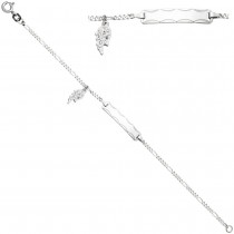 Schildband Flügel 925 Sterling Silber diamantiert 14 Zirkonia 16cm